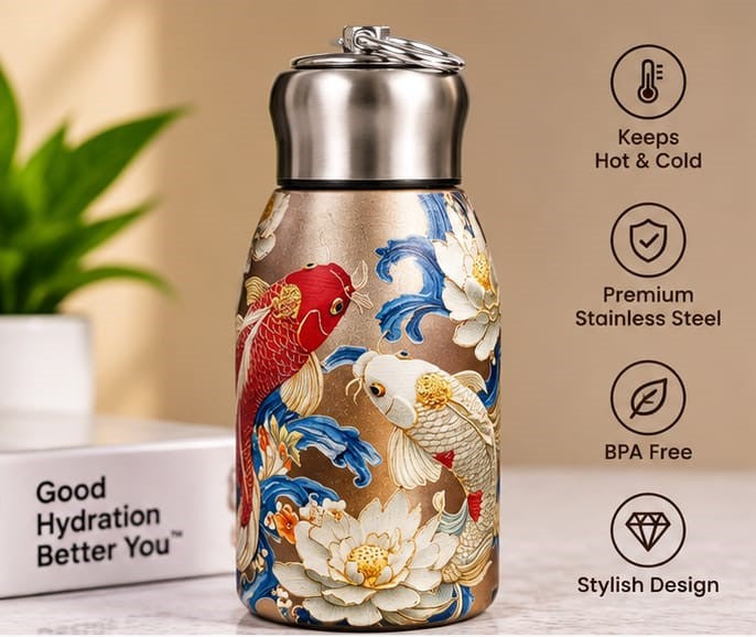 Premium Koi Fish Stainless Steel Bottle